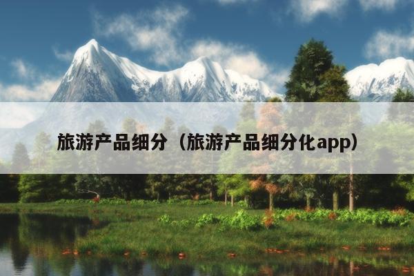 旅游产品细分（旅游产品细分化app）